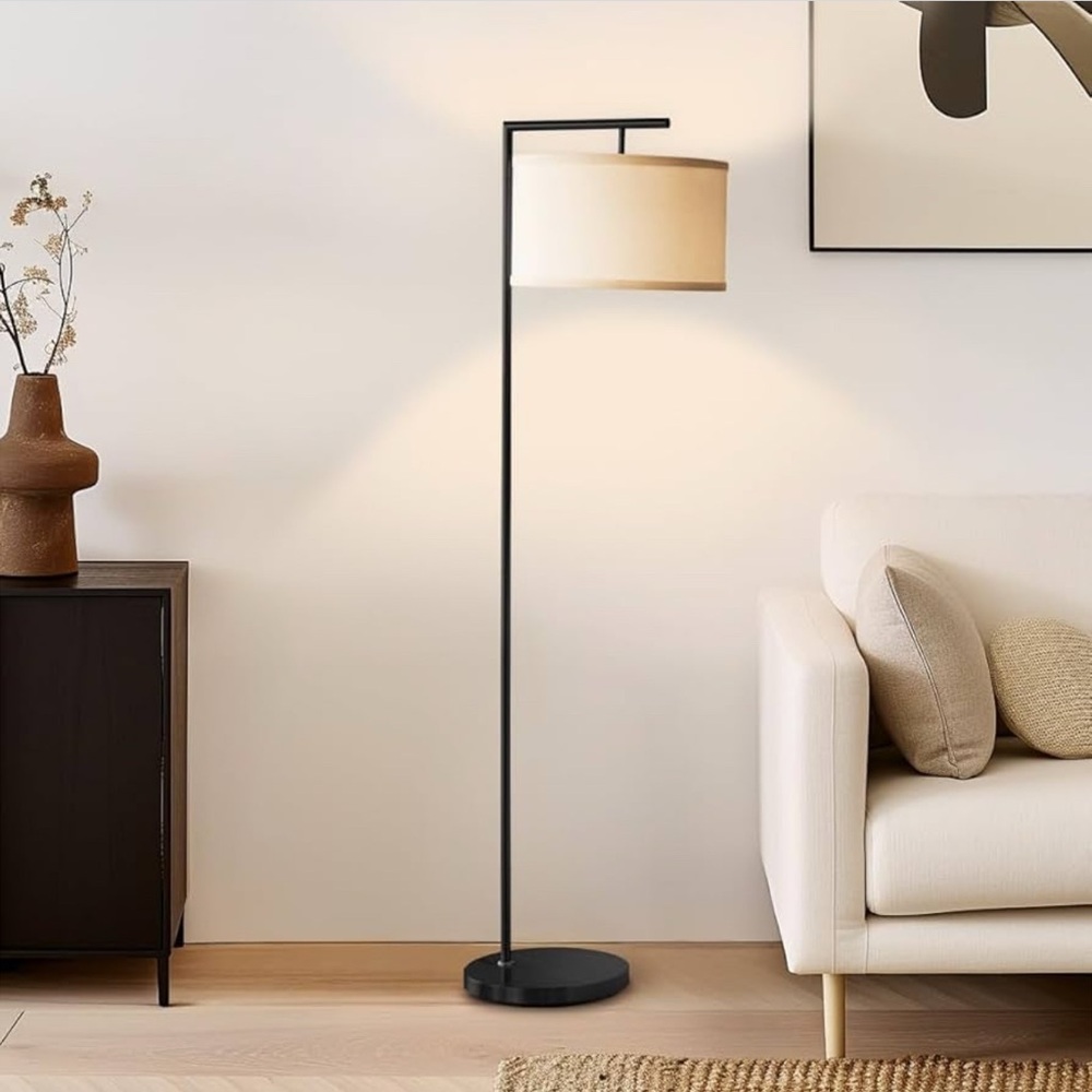 Floor Lamps with Linen Cream Shades
